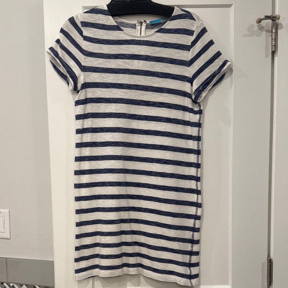 Alice + Olivia Navy and White Striped Dress